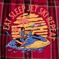 Eat Sleep Jet Ski Repeat Gift Men's Flannel Plaid Pajama Pants thumb 2