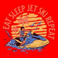 Eat Sleep Jet Ski Repeat Gift Santa Hat thumb 1