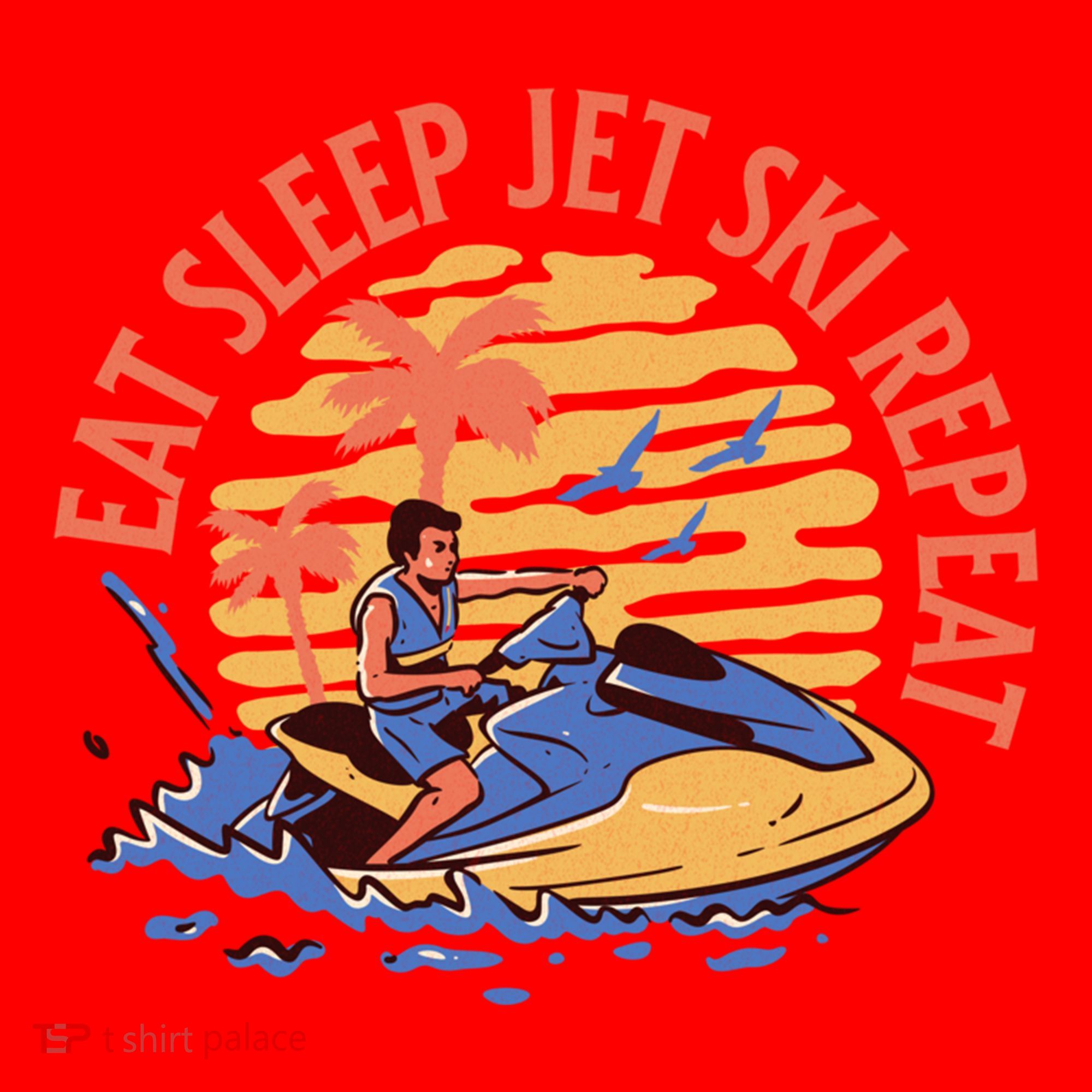Eat Sleep Jet Ski Repeat Gift Santa Hat