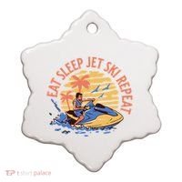Eat Sleep Jet Ski Repeat Gift Ceramic Ornament thumb 0