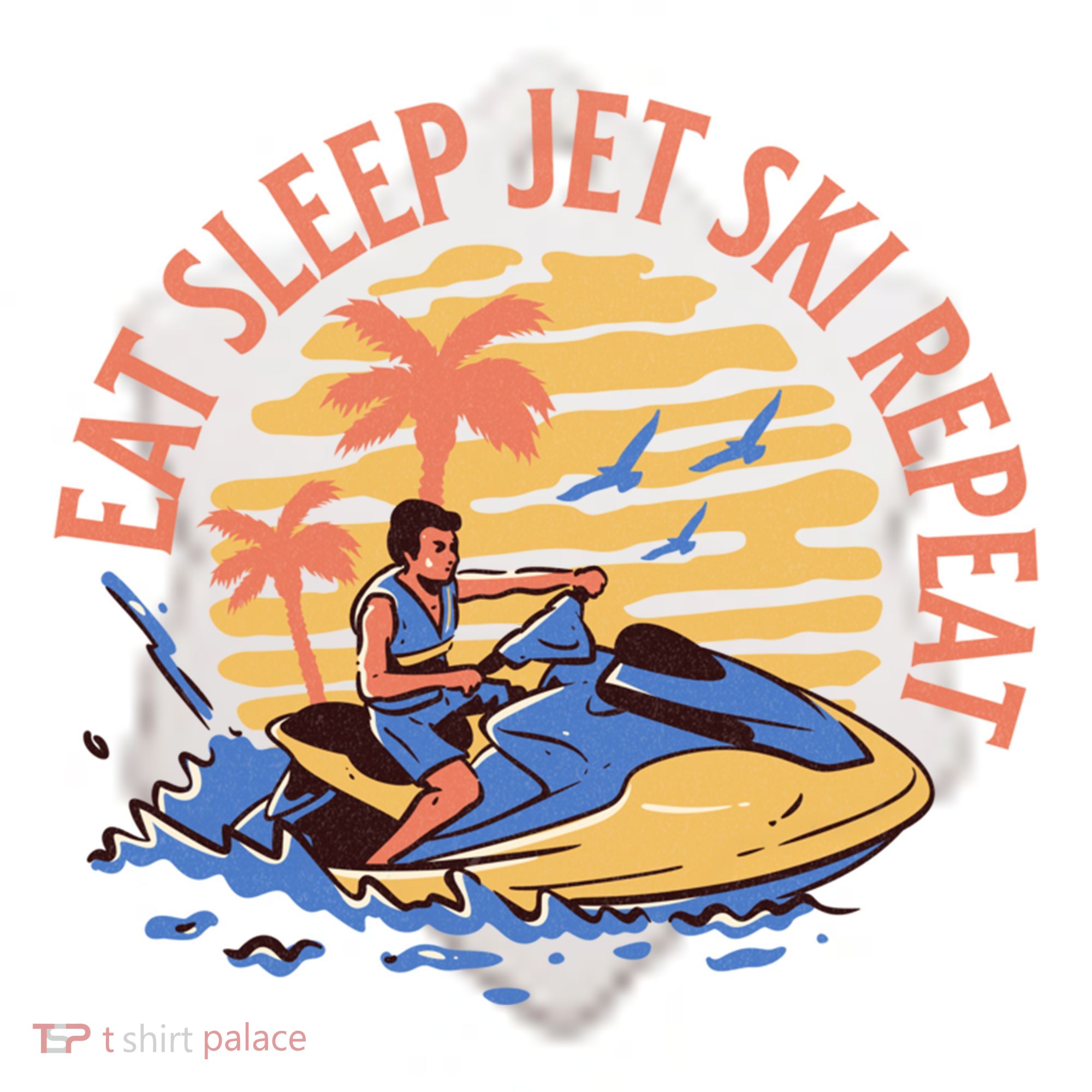 Eat Sleep Jet Ski Repeat Gift Ceramic Ornament