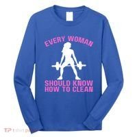 Every Should Know How To Clean Workout Gym Gift Long Sleeve Shirt thumb 0