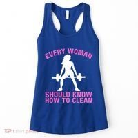 Every Should Know How To Clean Workout Gym Gift Women's Tank Top thumb 0