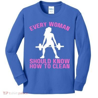 Every Should Know How To Clean Workout Gym Gift Kids Long Sleeve Shirt