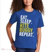 Eat Sleep Kite Buggy Repeat Gift Cute Gift Kids T-Shirt thumb 2