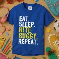 Eat Sleep Kite Buggy Repeat Gift Cute Gift Kids T-Shirt thumb 3