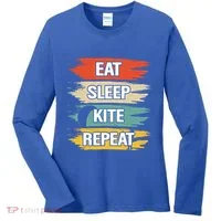 Eat Sleep Kite Repeat Gift Women's Long Sleeve Shirt thumb 0