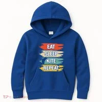 Eat Sleep Kite Repeat Gift Kids Hoodie thumb 0