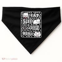Eat Sleep Lacrosse Repeat Girl Lacrosse Lover Outfit USA-Made Doggie Bandana thumb 0