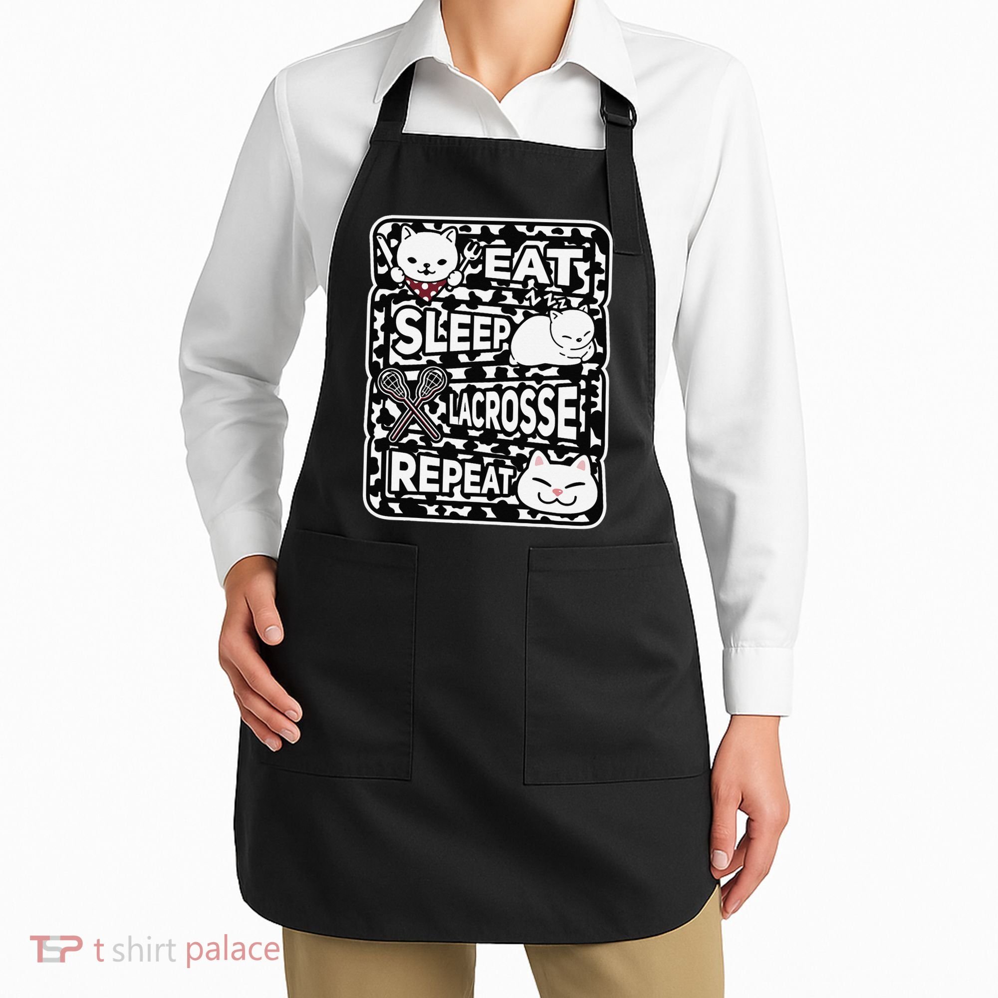 Eat Sleep Lacrosse Repeat Girl Lacrosse Lover Outfit Apron