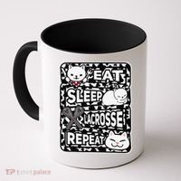 Eat Sleep Lacrosse Repeat Girl Lacrosse Lover Outfit Coffee Mug thumb 0