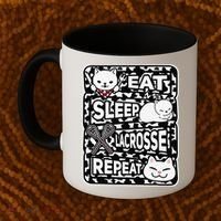 Eat Sleep Lacrosse Repeat Girl Lacrosse Lover Outfit Coffee Mug thumb 2