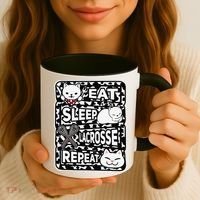 Eat Sleep Lacrosse Repeat Girl Lacrosse Lover Outfit Coffee Mug thumb 3