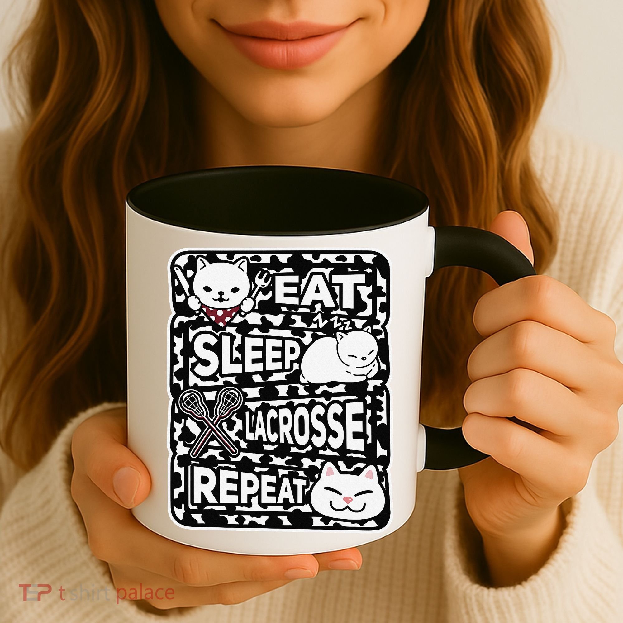 Eat Sleep Lacrosse Repeat Girl Lacrosse Lover Outfit Coffee Mug