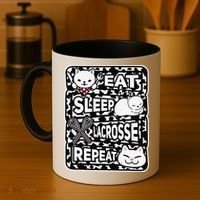 Eat Sleep Lacrosse Repeat Girl Lacrosse Lover Outfit Coffee Mug thumb 4