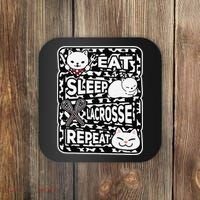 Eat Sleep Lacrosse Repeat Girl Lacrosse Lover Outfit Coaster thumb 0
