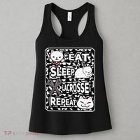Eat Sleep Lacrosse Repeat Girl Lacrosse Lover Outfit Women's Tank Top thumb 3