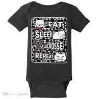 Eat Sleep Lacrosse Repeat Girl Lacrosse Lover Outfit Baby Bodysuit thumb 0