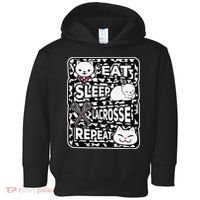 Eat Sleep Lacrosse Repeat Girl Lacrosse Lover Outfit Toddler Hoodie thumb 0