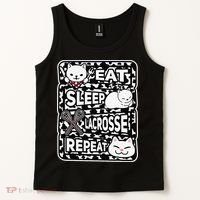 Eat Sleep Lacrosse Repeat Girl Lacrosse Lover Outfit Tank Top thumb 2