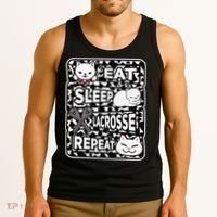 Eat Sleep Lacrosse Repeat Girl Lacrosse Lover Outfit Tank Top thumb 3