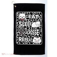 Eat Sleep Lacrosse Repeat Girl Lacrosse Lover Outfit Golf Towel thumb 0