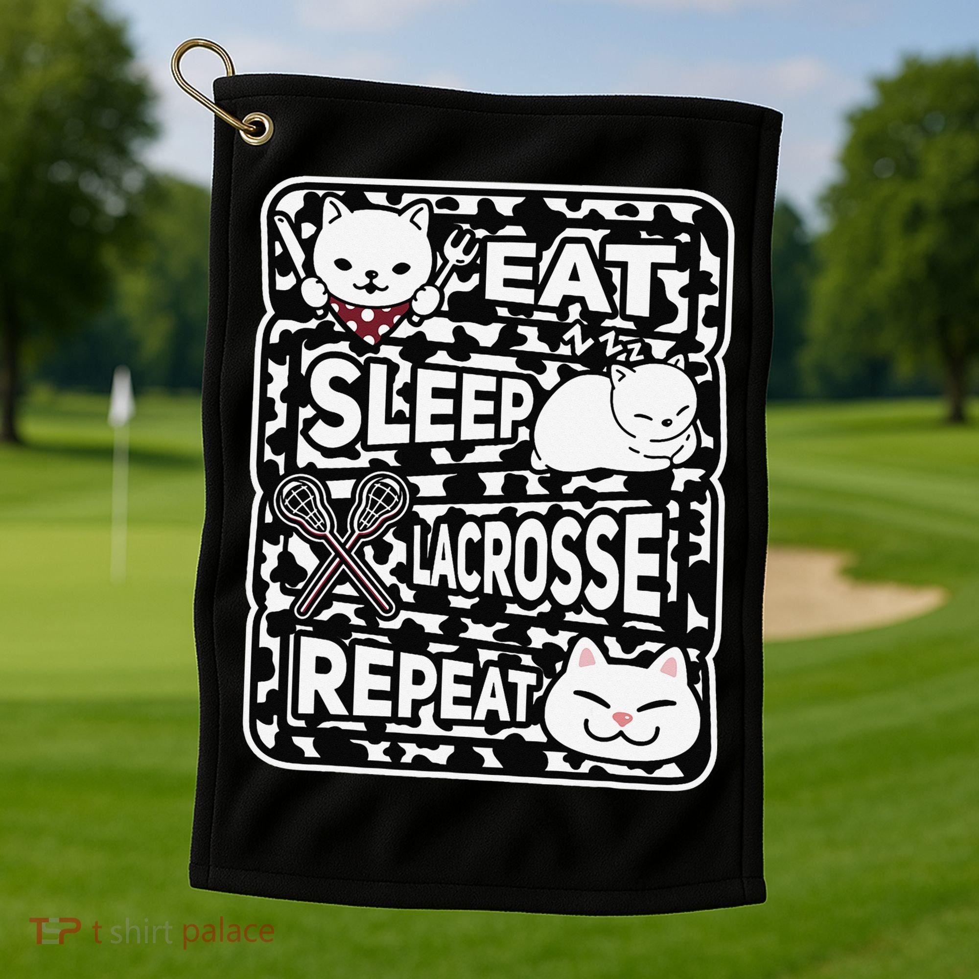 Eat Sleep Lacrosse Repeat Girl Lacrosse Lover Outfit Golf Towel
