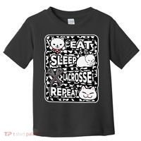 Eat Sleep Lacrosse Repeat Girl Lacrosse Lover Outfit Toddler T-Shirt thumb 0