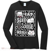 Eat Sleep Lacrosse Repeat Girl Lacrosse Lover Outfit Women's Long Sleeve Shirt thumb 0
