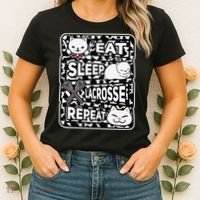 Eat Sleep Lacrosse Repeat Girl Lacrosse Lover Outfit Women's T-Shirt thumb 2