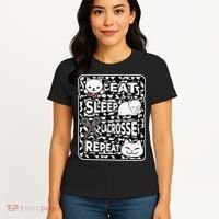 Eat Sleep Lacrosse Repeat Girl Lacrosse Lover Outfit Women's T-Shirt thumb 4
