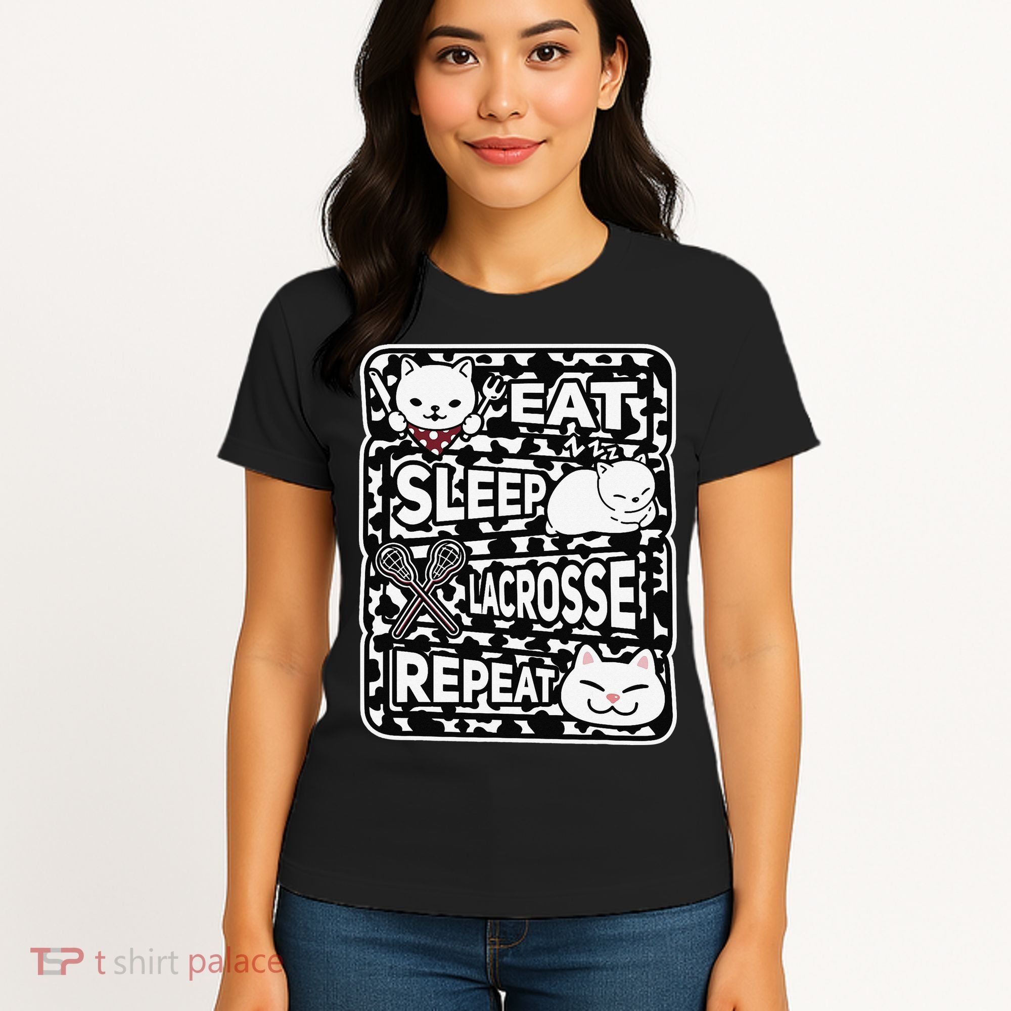 Eat Sleep Lacrosse Repeat Girl Lacrosse Lover Outfit Women's T-Shirt