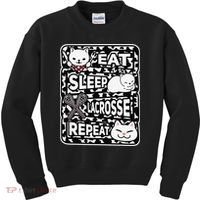 Eat Sleep Lacrosse Repeat Girl Lacrosse Lover Outfit Kids Sweatshirt thumb 0