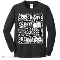 Eat Sleep Lacrosse Repeat Girl Lacrosse Lover Outfit Kids Long Sleeve Shirt thumb 0