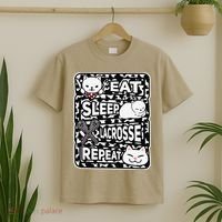 Eat Sleep Lacrosse Repeat Girl Lacrosse Lover Outfit T-Shirt thumb 2