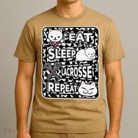 Eat Sleep Lacrosse Repeat Girl Lacrosse Lover Outfit T-Shirt thumb 3
