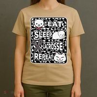 Eat Sleep Lacrosse Repeat Girl Lacrosse Lover Outfit T-Shirt thumb 4