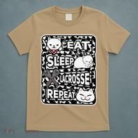 Eat Sleep Lacrosse Repeat Girl Lacrosse Lover Outfit T-Shirt thumb 5