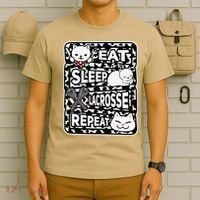 Eat Sleep Lacrosse Repeat Girl Lacrosse Lover Outfit T-Shirt thumb 6