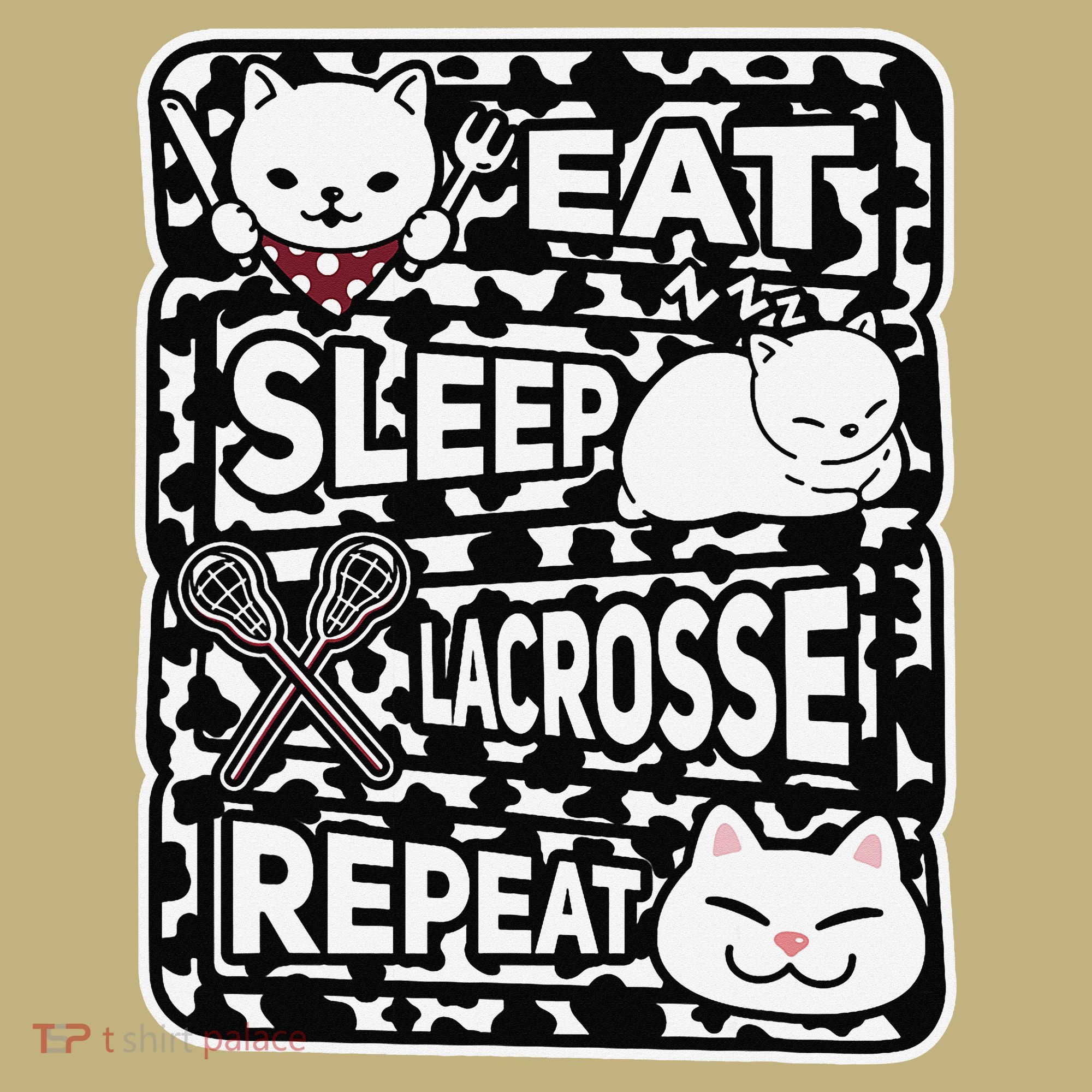 Eat Sleep Lacrosse Repeat Girl Lacrosse Lover Outfit Button