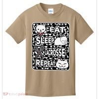 Eat Sleep Lacrosse Repeat Girl Lacrosse Lover Outfit Kids T-Shirt thumb 0
