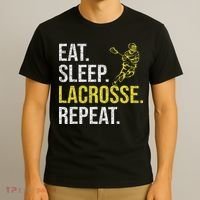 Eat Sleep Lacrosse Repeat Sports Team Gifts Fathers Day T-Shirt thumb 3