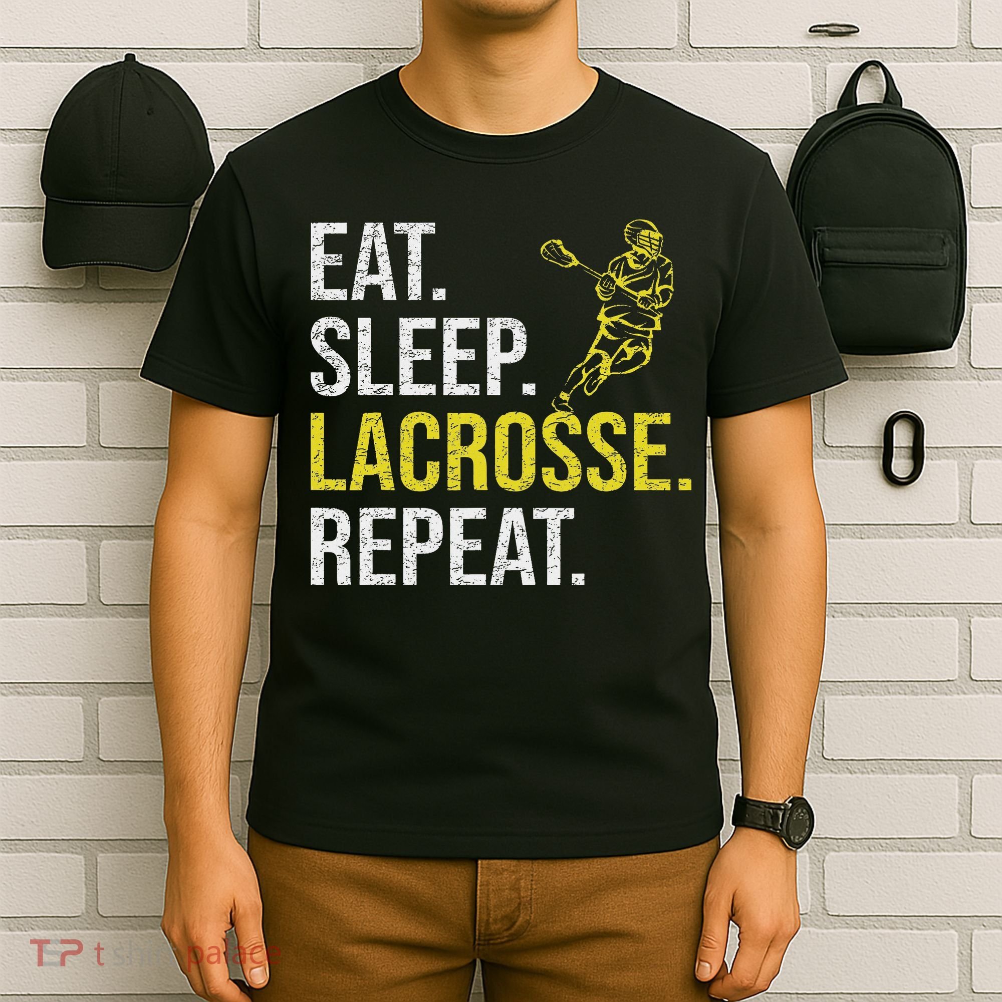 Eat Sleep Lacrosse Repeat Sports Team Gifts Fathers Day T-Shirt