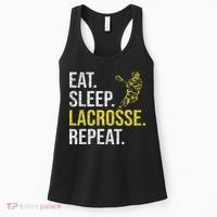 Eat Sleep Lacrosse Repeat Sports Team Gifts Fathers Day Women's Tank Top thumb 0