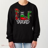 Elf Squad Leopard Christmas Family Holiday Group Xmas Pajama Women's Sweatshirt thumb 0