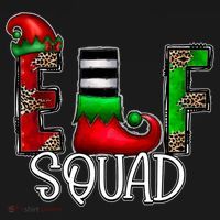 Elf Squad Leopard Christmas Family Holiday Group Xmas Pajama USA-Made Doggie Bandana thumb 2
