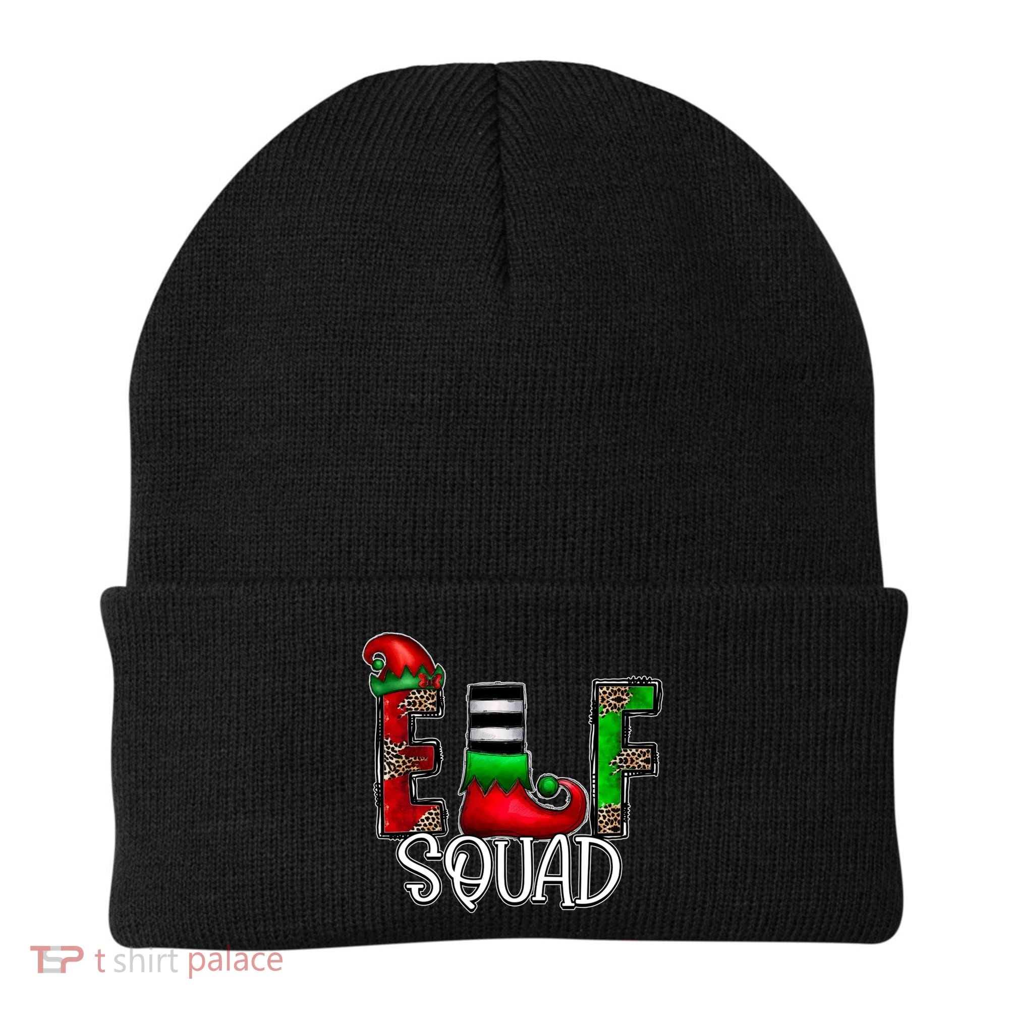Elf Squad Leopard Christmas Family Holiday Group Xmas Pajama Beanie