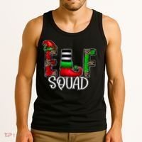 Elf Squad Leopard Christmas Family Holiday Group Xmas Pajama Tank Top thumb 3