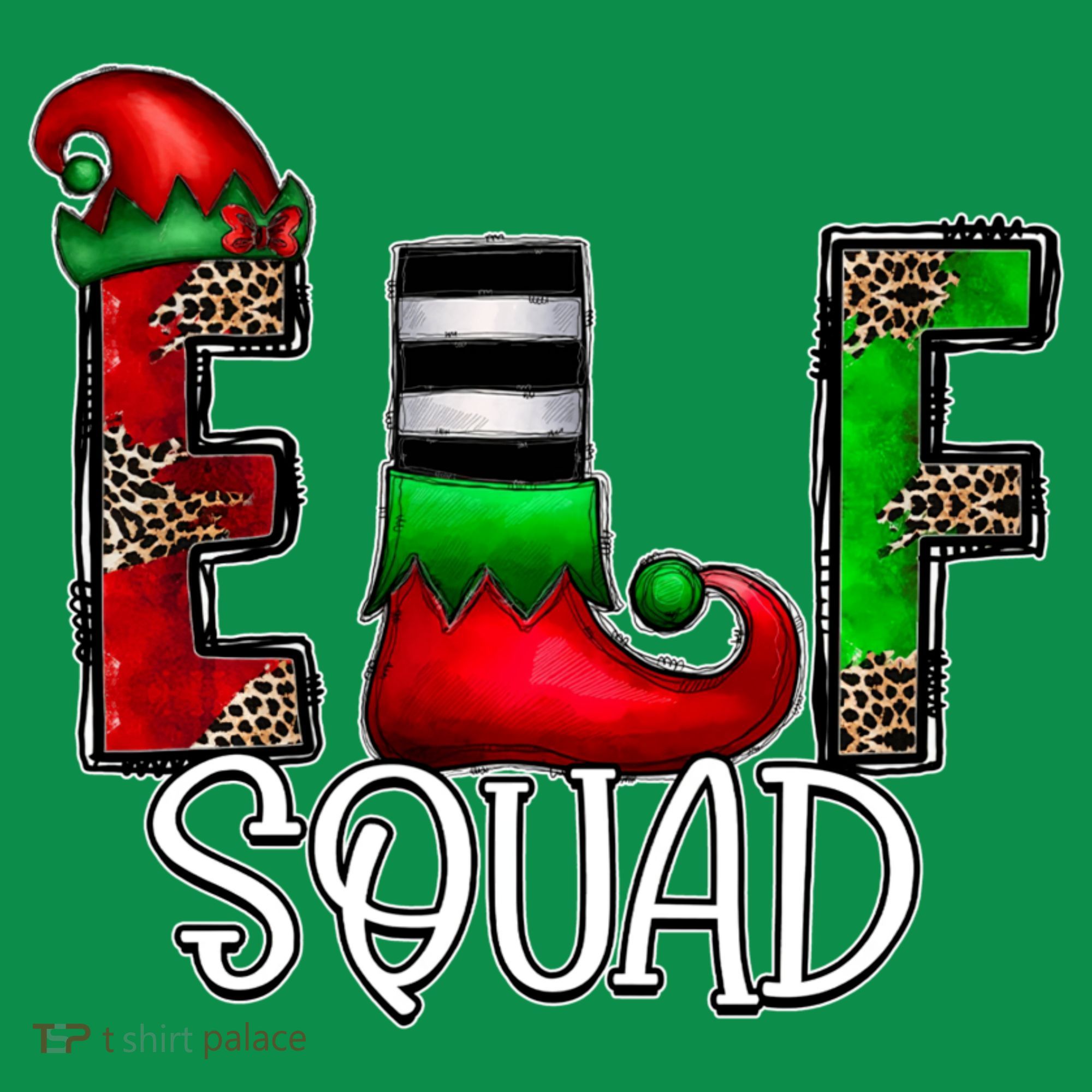 Elf Squad Leopard Christmas Family Holiday Group Xmas Pajama Sweatshirt