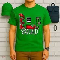 Elf Squad Leopard Christmas Family Holiday Group Xmas Pajama T-Shirt thumb 6
